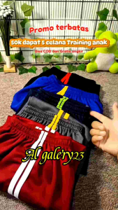 Celana Olahraga Microfiber Pria/Wanita/Anak - Nyaman & Elastis - Warna Solid/Striped