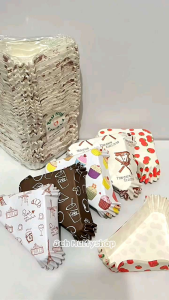 Paper cup case segitiga laminasi / cup roti segitiga isi 50 pcs