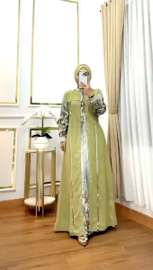 Bintang Exclusive Gamis Lionel Richie Mix Cerruty Manik Swarovskysky Mewah Elegan