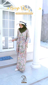GINZA DRES 1 & 2 - GAMIS MOTIF BUNGA KECILKEKINIAN CANTIK BAHAN VISCOSE BY ANNAIRA.ID