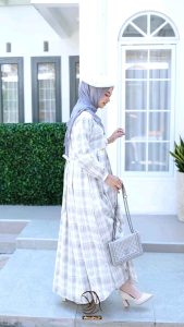 MELIA DRES | MIDI #2 #3 #4 #5 & #6 - GAMIS BAHAN KATUN HARUKA KOTAK KOTAK DENGAN PILIHAN WARNA SOFT BY ANNAIRA.ID