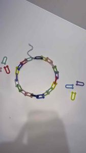 Zlinka Colorpop U Chain Link Necklace Kalung Rantai Warna Warni Y2k Colorful