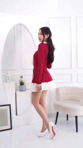 LONAIRE 9908# - Atasan Rajut  Knitwear Premium Blouse Wanita  Tangan Panjang Korean Style