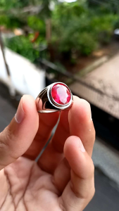 Cincin Batu Merah Siam Bangkok cutting