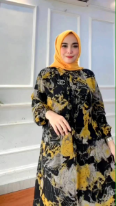 DRESS AMINAH SET ROK baju muslim wanita kekinian