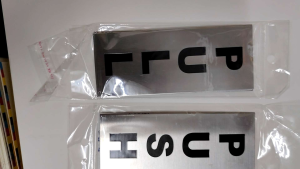 Stainless Steel (Hairline) Push and Pull Door Sign [ 1 Set ] Size:5cm x 12.5cm x 1mm