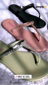Sandal Jepit Wedges Teplek Karet Jelly Wanita Import /Sandal Jelly Balance 2305 K6