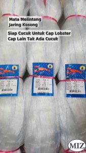 030 x 47MM 2" 2 1/4" 2 1/2" 2 3/4" 3" 3 1/2" x 120MD x 45.7MTR Mata Melintang Fishing Net Jaring Pukat Ikan Jaring Kosong