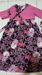 Gamis batik anak hanbok muslim set hijab kerudung 1-8tahun.