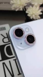 [ 1SET ] Diamond Blink Ring Camera Lens Protector For iPhone 11 12 13 14 15 16 PRO MAX 14+ 15+ 16+ PLUS MINI Glitter Metal Tempered Glass Cover Anti Gores Pelindung Kamera