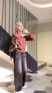 Celana Highwaist Loose Jeans Wanita Baggy Jeans Loose Highwaist Karet Belakang - Jeans Tebal 10 Oz - 4 Ukuran Fit toM/L/XL/XXL