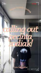 Tas Serut atau String Bag Berwarna Putih Bergambar Chibi Zodiak/Bintang Zodiak/Tas Putih/Tas Lucu/Tas Kekinian