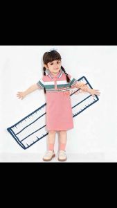 fashion casual Tricolor stripes kids polo dress cotton 1 year to 15 years wear PRRQ