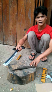 Golok muti pungsi bambu & kayu bazza murni ejt1