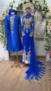 [ HÀNG ORDER - KHÔNG SẴN ] CẶP ÁO DÀI XANH BÍCH NAM FROM VEST NỮ VOAN LÓT LỤA ĐÍNH REN KẾT ĐÁ CAO CẤP MẶC CƯỚI HỎI  ĐI TIỆC