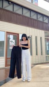 กางเกงผ้าคาร์โก้ขากระบอกลายริ้ว 3 สี