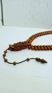 tasbih kayu kelor emas kepala ukir naga S106