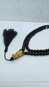 tasbih batu black oval kepala naga S110