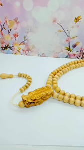 Tasbih Kayu Kemuning Gading Kepala Ukir Naga S107