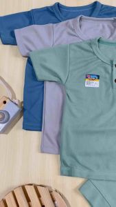 Setelan Anak 1-3 Tahun Set Kiano Bahan Katun Setelan Baju Pendek Celana Pendek Diapers - dmbaby