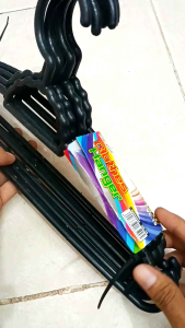 [6 Pcs] Hanger Baju Gantung Bulat Hitam/Gantungan Baju/Hanger