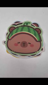 Miếng Lót Chuột Da PU Cao Cấp Họa Tiết Capybara Chống Trượt Chống Thấm Nước Dễ Dàng Vệ Sinh