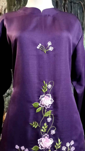 SETELAN BAJU KURUNG BORDIR BUNGA TIMBUL SINGIT