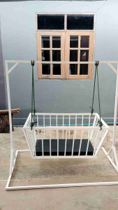 เปลนอนเด็ก เปลไกวเด็กโครงเหล็กแข็งแรง ดีไซน์เก๋ โครงสร้างจากเหล็ก แข็งแรง ทนทาน