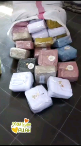 Dalanova Mukena Travel Mochi Size Dewasa Jumbo Model 2 in 1 Bahan Apollen Cotton Free Pouch Mochi Scruncie dan Sajadah Muka