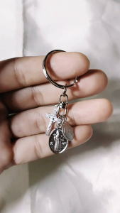 Miraculous Medal Ten Centavo Size Of St. Benedict Silver Amulet Key Holder with Free Pouch for All Season Souvenir
