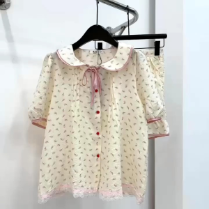 SÉT BỘ PYJAMA ĐÙI CỔ SEN HÌNH CỰC XINH IU