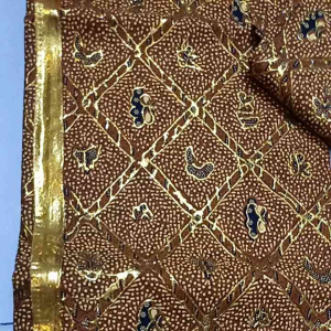Kain Pengantin Coklat lis Kuning