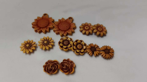 250grams Tribal Beads Flower DIY for Costume Materials Natural Wood Look