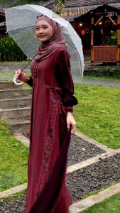 READY Gamis Rose Garden Style 1 by Emka Hijab - bahan Queen paulista x ceruty babydoll HQ