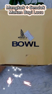 Abee Pr-961 Food grade PP + Wheat straw Jerami Set Mangkok + sendok makan bayi lucu