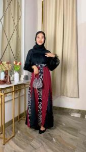 RAHAYU DRESS TENUN RED - BAJU TENUN KONDANGAN