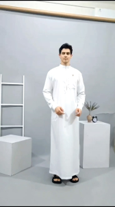 AMMIR - Gamis pria tangan panjang manset | Jubah Muslim polos manset | Jubah pria polos bahan katun TOYOBO FREE PECI+TASBIH | Jubah santri | Jubah Muslim | Jubah sholat | Jubah umroh | Jubah Haji