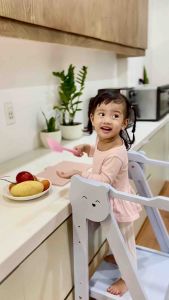 Ghế đứng bếp cho bé gấp gọn ghế đứng cho bé rửa tay Standing Tower tháp hỗ trợ Uydecor gỗ nhập khẩu Ghế Đứng Mặt Gấu Màu Hồng Trắng - Lazada