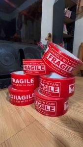 6 PCS Fragile Tape 2X100m w/ Broken Glass Logo