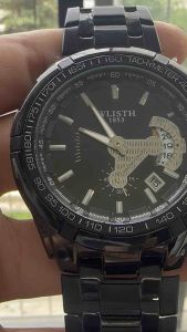 Đồng hồ nam hiệu WLISTH 1853 QUARTZ size khủng 485mmchạy 25kim(kim rốn) 1 lịchfull sắc đenđai mặt thiết kế đẹpsản phẩm còn nguyên seal nilon mặt đáydây thép không gỉ khóa zin chuẩn hãng dài >20cm tháo cắt thoải mái