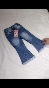 Celana cutbray anak bahan jeans street perempuan 1-8 tahun/celana jeans rawis anak cewek