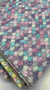 Printed Glittered Faux Leather Batch 4 - Size 22.5*27cm for 1 Sheet