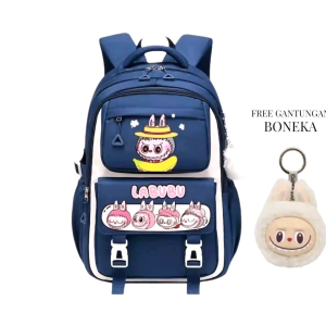 Tas Ransel Labubu 2in1 Ransel Anak Sekolah Perempuan SD SMP SMA