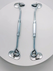 (1 Dus) 12 Biji Hak Angin Kotak Penyangga Jendela Bahan Besi Padat Tebal Crom Berkualitas Kuat Dan Awet