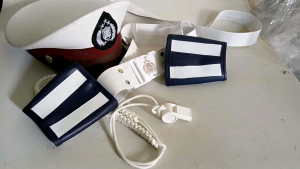 Topi pet polisi cilik kopel pluit tk cowo lengkap