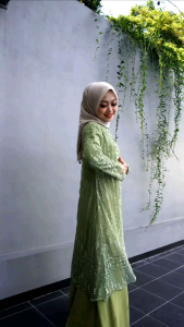 KODE JNH - Yasmin Dress Tile Bordir Kombinasi Ceruty / Gamis Kondangan Elegant / Fashion Muslim