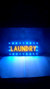 lampu led sign tulisan laundry