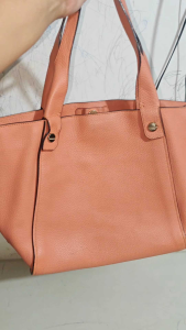 Preloved Bruno M. Italy Peach Tote BagGenuine Leather Bag