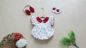 [ẢNH THẬT HÀNG SẴN].Body cherry đỏ quả nhí siêu cưng.Váy đầy thángthôi nôiđi chơichụp hình Min Boutique