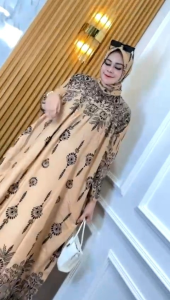 Gamis Set Hijab Jumbo Belakang Floy Ada Saku Samping Jumbo Ld 125 cm Muat BB 40-95 kg
